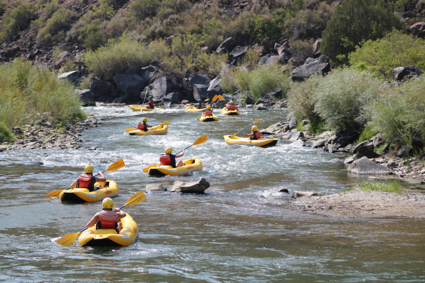 Inflatable kayaking, Santa Fe, New Mexico Inflatable kayaking, Santa Fe, New Mexico