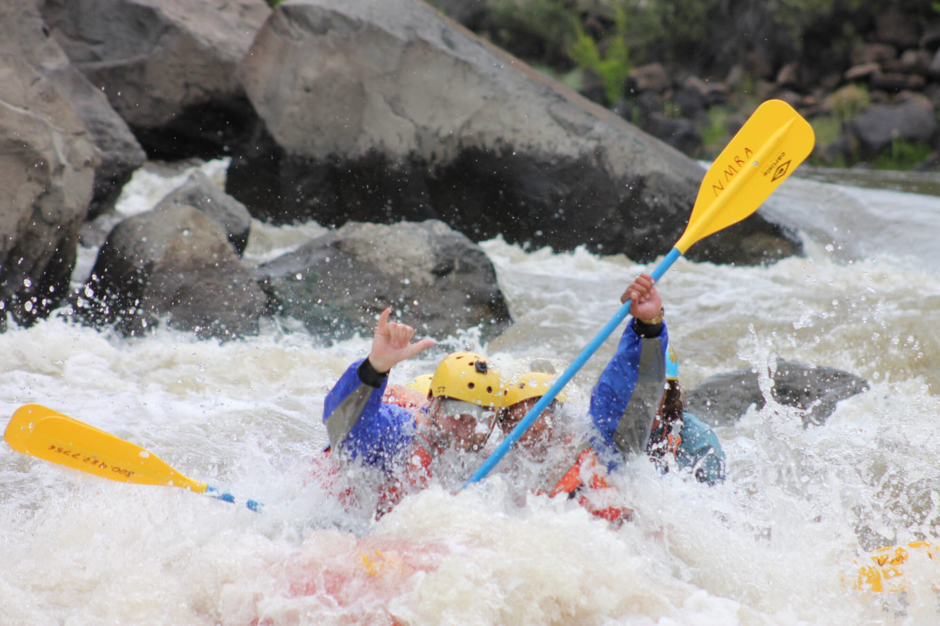 People on a Taos Box rafting trip People rafting on the Taos Box